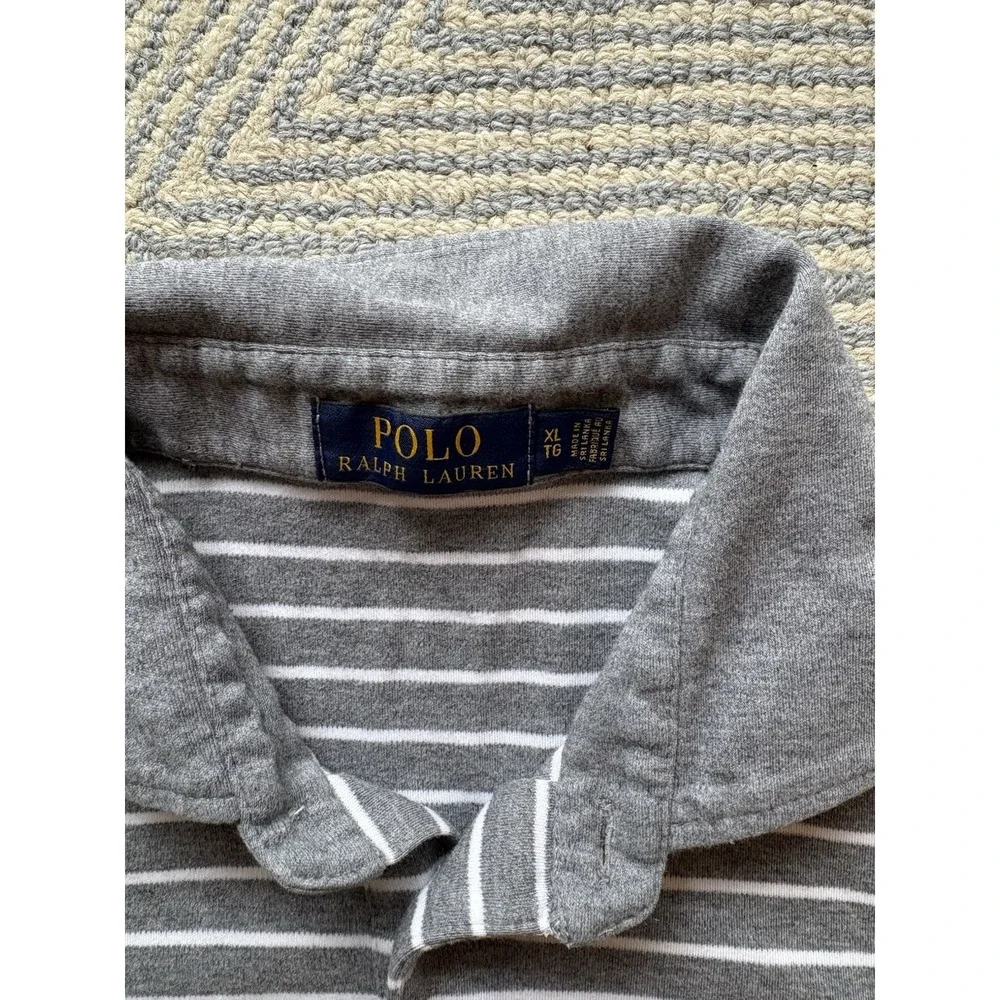 Polo‎ Ralph Lauren Polo Shirt - Gray/White Stripe - XL